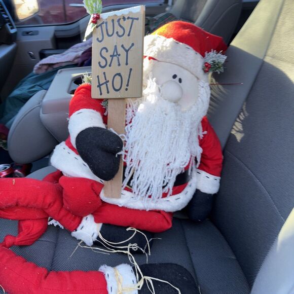 Santa Claus 24” Just Say Ho! Plush Home Decor  Long Legs - Picture 6 of 8